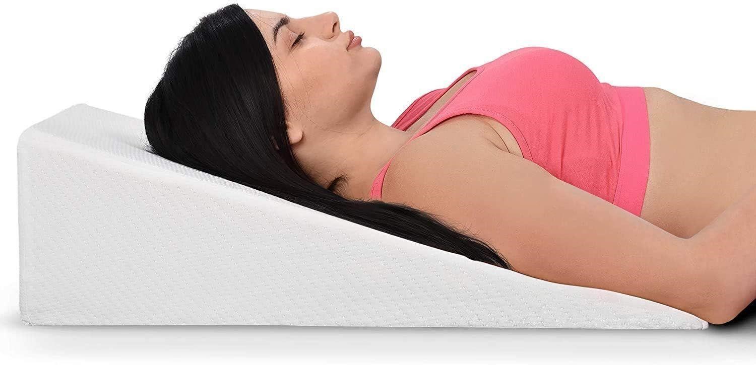 NEW $68 Bed Wedge Pillow With Memory Foam Top