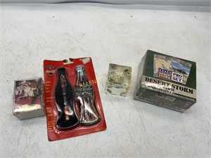 COCA COLA  AND  DESERT STORM CARDS PAPER WEIGHT