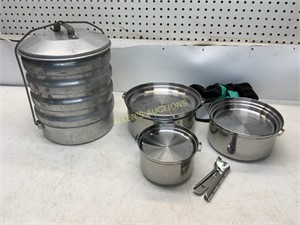 METAL PICNIC CARRIER AND CAMPING POTS