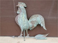 Copper Rooster Weathervane 37 & 1/4" H