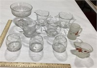Glass lot w/ cream & sugar bowls-Belleville,KS