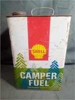 Vintage Shell Camper Fuel 128 oz Tin