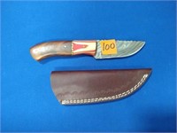 Hunting knife with Leather sheath