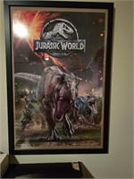 Framed Jurassic World poster