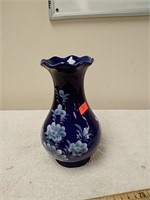 Blue flowered vase