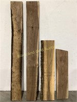 (4) Live Edge Hickory Boards