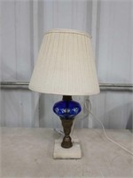 CUT TO CLEAR COBALT BLUE ANTIQUE  TABLE LAMP
