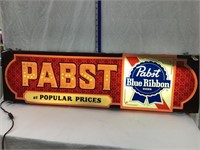 Pabst Beer Adv. Plastic Lighted Sign, Working,