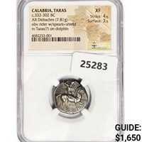 c.332-302 BC Calabria, Taras AR Didrachm NGC XF