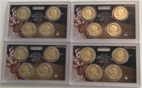 (4) 2008 Proof Presidential $1 Coins