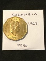 Colombia 1967  Peso Coin
