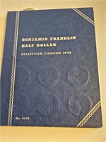 30 MIXED FRANKLIN HALVES IN BOOK