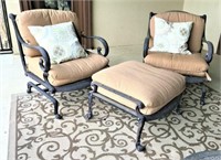 Two Heavy Cast Metal Patio Arm chairs