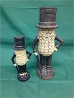 (2) Cast Iron Mr. Peanut Banks