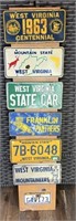 Vintage West Virginia License Plate Display