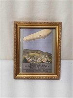 German Zeppelin Advertising Picture in Frame