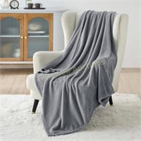 Bedsure Fleece Couch Blanket - Grey  50x60