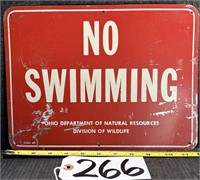 Metal No Swimming OH Park Sign