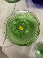 Green Depression Glass Uranium Glass Plates