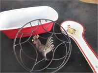 Loaf Pan, Spoon Rest, Rooster Cooling Rest