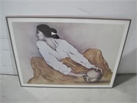 23.75"x 29.5" Framed Woman W/Pot Print