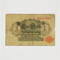 German DarlehnsKassenchein Ein Mark 1914