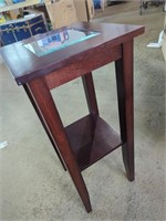 Side/Entryway Table/Stand with Glass Insert 13" x