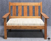 Mission Style Upholstered Bench