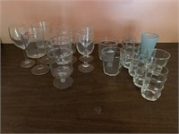 Assortment of glass glasses