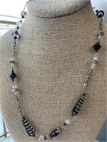 Sterling Silver Necklace w/ Handmade Glass Beads