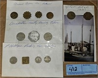 LOT OF VARIOUS OYSTER, PACKING, CANNING, TOKENS