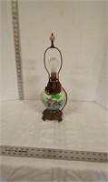 Vintage Painted Hurricane Lamp