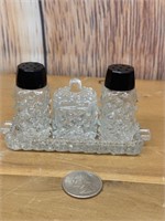Vintage Pressed Glass Salt & Pepper Set