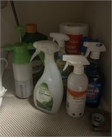 LOT OF UNDER THE SINK CLEANING SUPPLIES