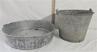 Galvanized Bucket & Galvanized Drip Pan
