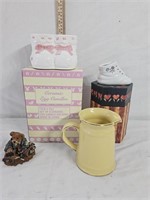 Ceramic Egg Candles, Pitcher, Boyd Bears & More