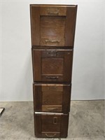 Antique Oak Stacking File Boxes