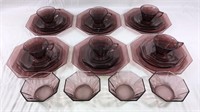 Amethyst colored dish set for six