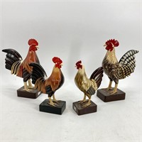 Tray- Wooden Rooster Sculptures