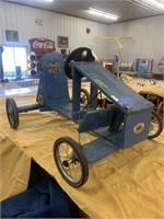 Vintage Formula 1 wooden Derby car, 51 x 33