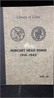 Silver Mercury Dimes Book 1916-1945, NO Key