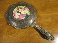 Sterling and Enamel Hand Mirror