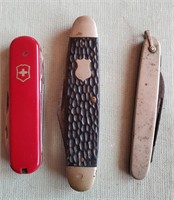 3 old pocket knives WINCHESTER, SWORD BRAND, Swiss