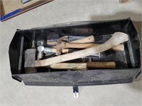 METAL TOOL BOX W/ TOOLS