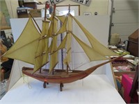 Wooden model ship, 32" x 24"