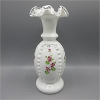 Fenton 8" silver crest vase - violets