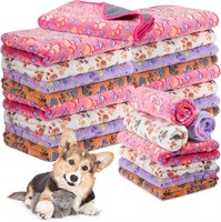 40 Pcs Small Pet Fleece Blankets 24x16