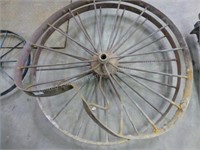 2 steel wheels - 45" - one damaged