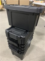 PLASTIC STACKABLE  STORAGE BINS 18x11x10IN 6BINS