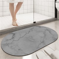 Bath Mat  31.5*19.7 in Quick-dry  Oval light grey